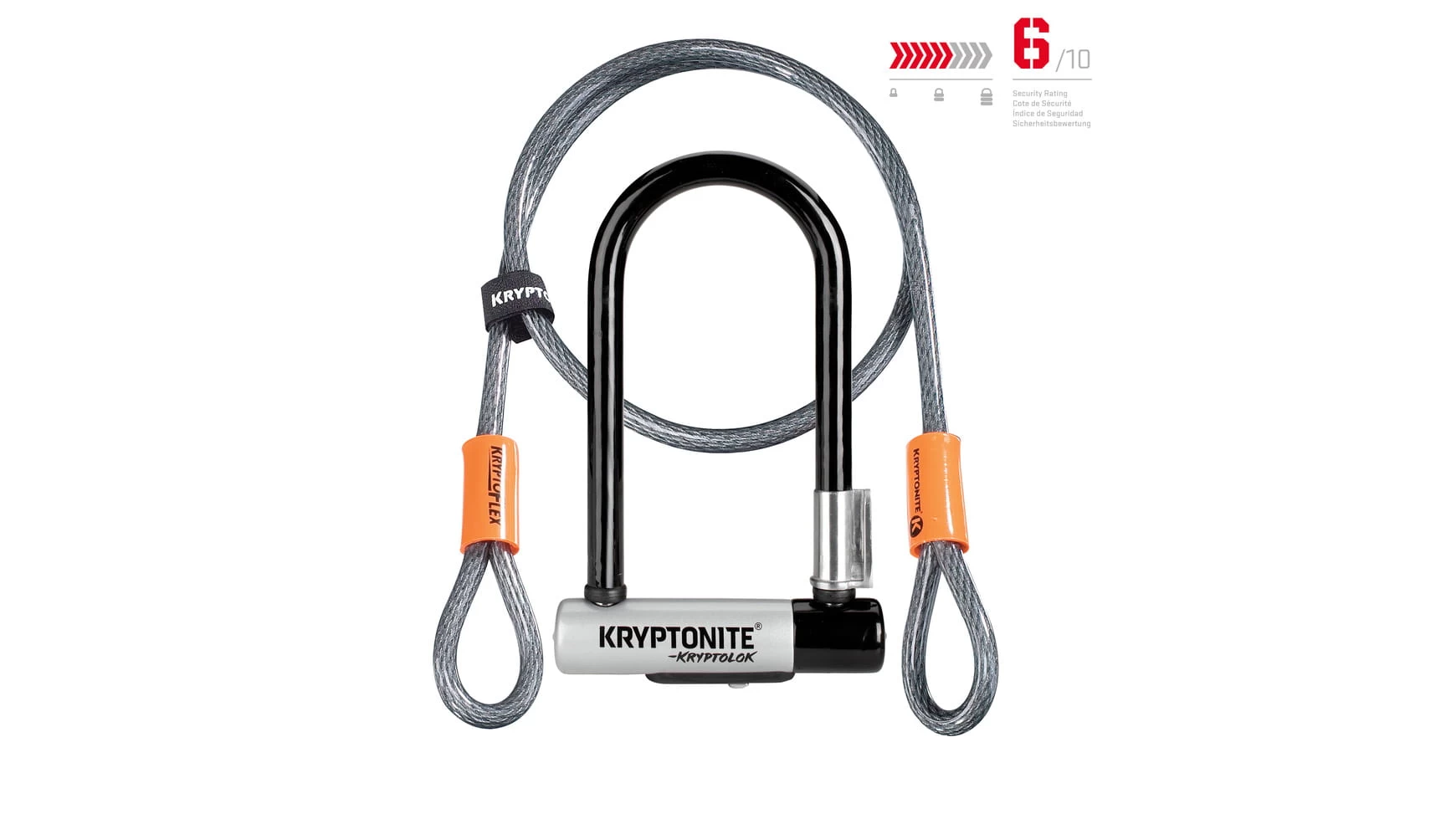 Kryptonite KryptoLok Min-7 + KFlex 120cm - Grau/Schwarz 1 Kryptonite KryptoLok Min-7 + KFlex 120cm - Grau/Schwarz