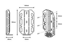 Restrap Carry Cage Halter - Schwarz -Fahrradbekleidung Und Zubehör Restrap Carry Cage Size Guide 800x