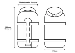Restrap Gabeltasche - Schwarz 15 Restrap Gabeltasche - Schwarz -Fahrradbekleidung Und Zubehör Restrap Fork Bag Size Guide 800x