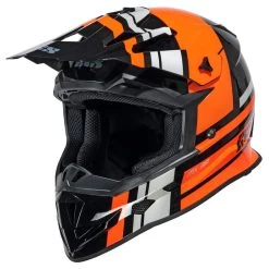 Motocrosshelm IXS361 2.3 Schwarz-orange-grau